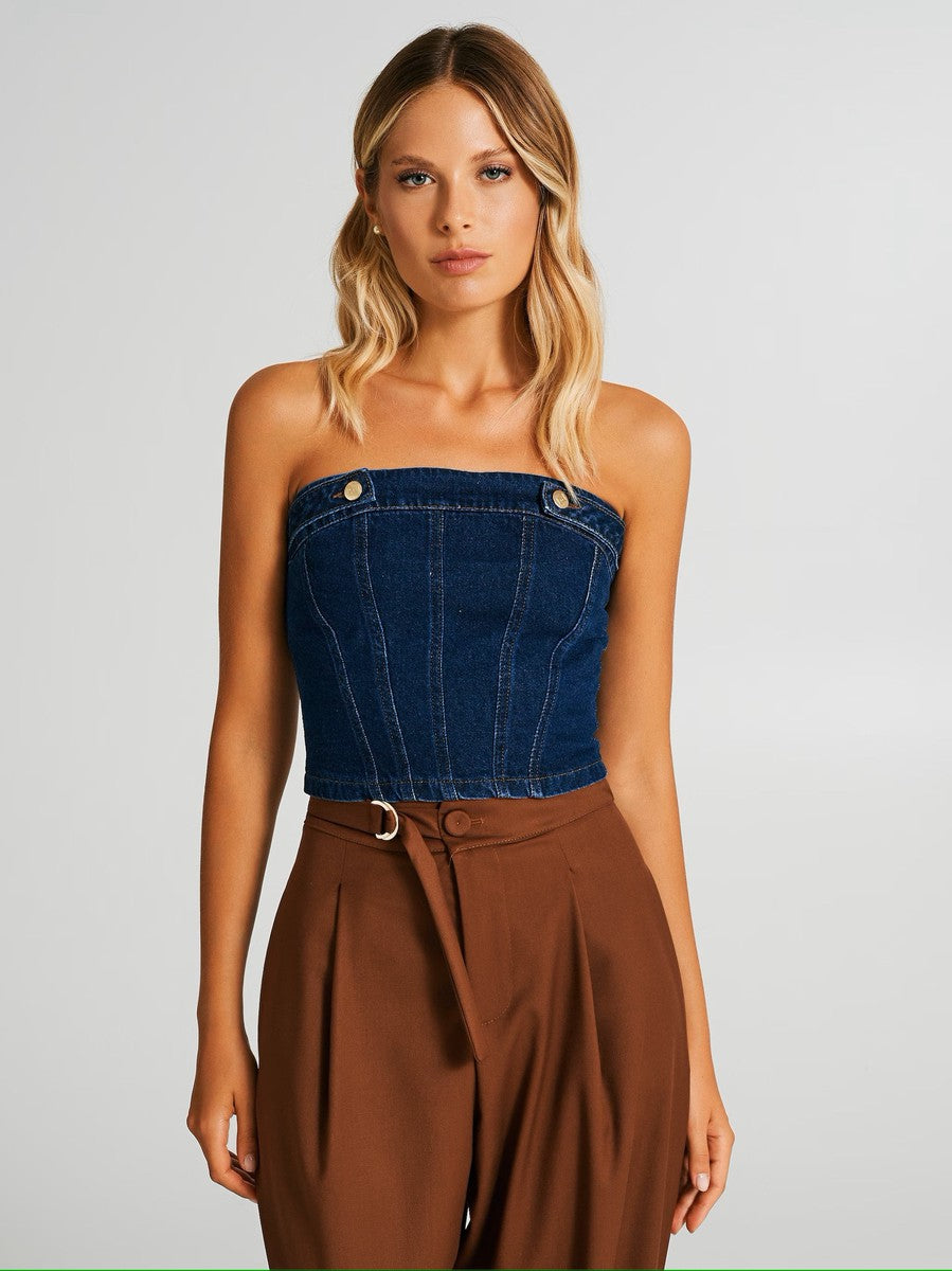Micro top in Denim