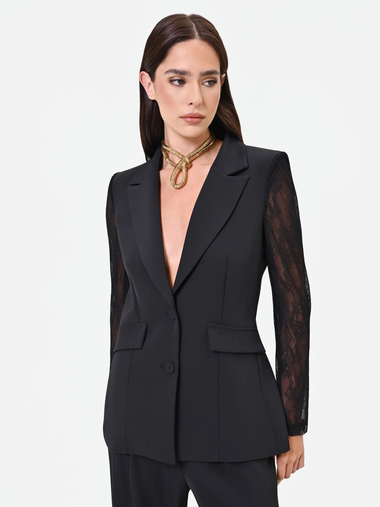 Blazer con Maniche in Pizzo