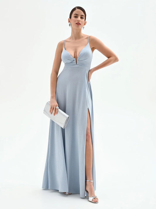 Abito lungo in Jersey Lurex