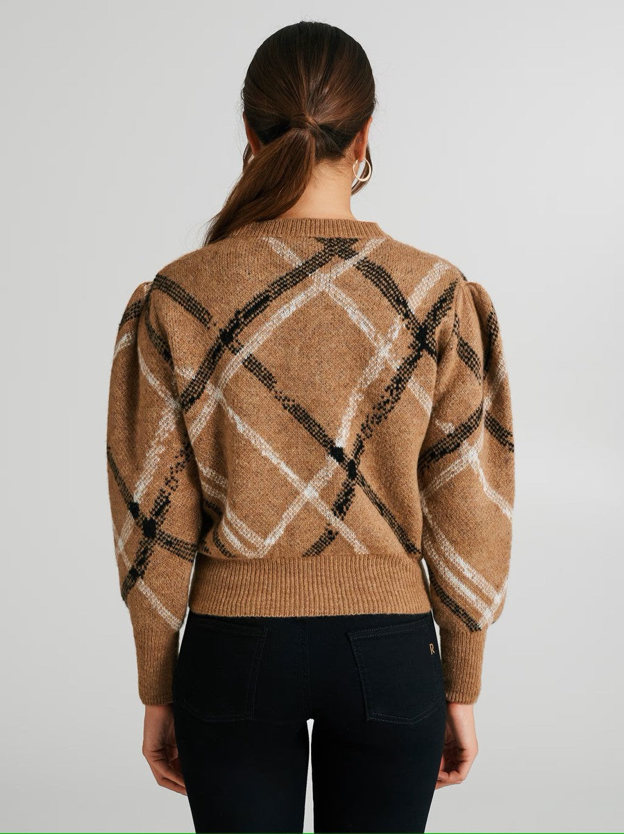 Maglione Girocollo con Maniche a Sbuffo