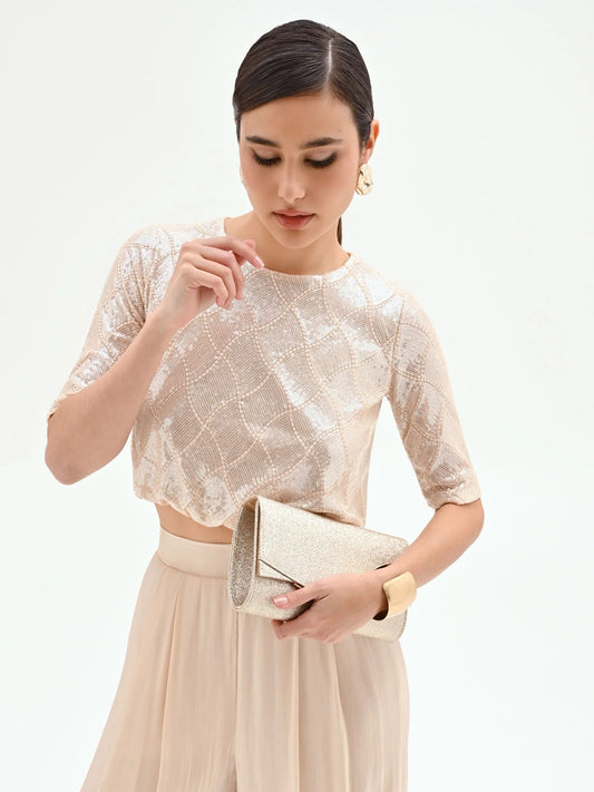 Crop Top con Paillettes