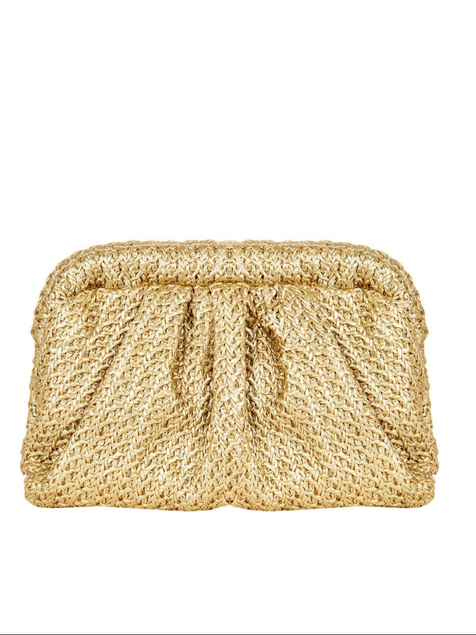 Clutch effetto Rafia Spalmata