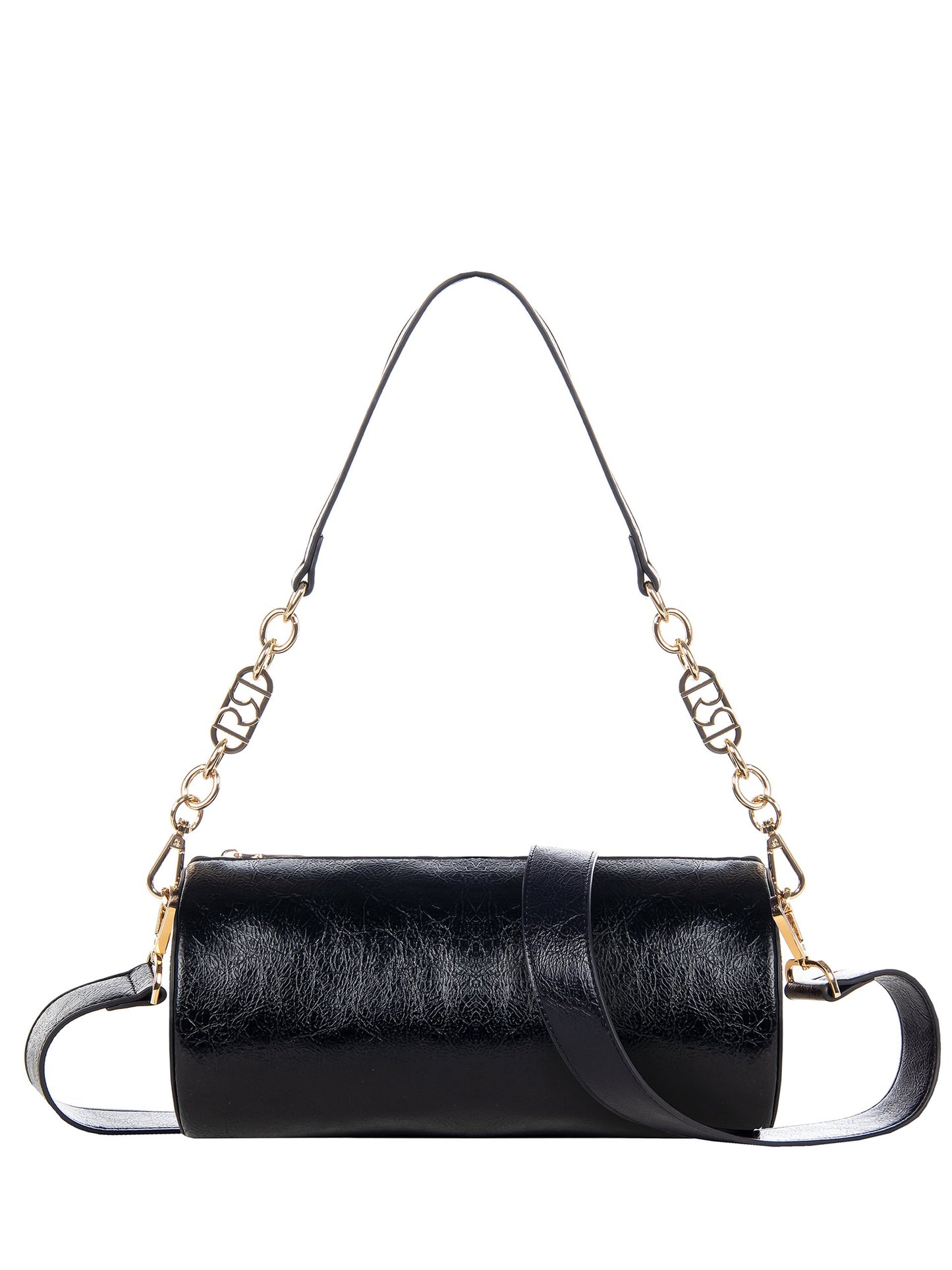 Borsa Cilindro Effetto Invecchiato con Tracolle Intercambiabili