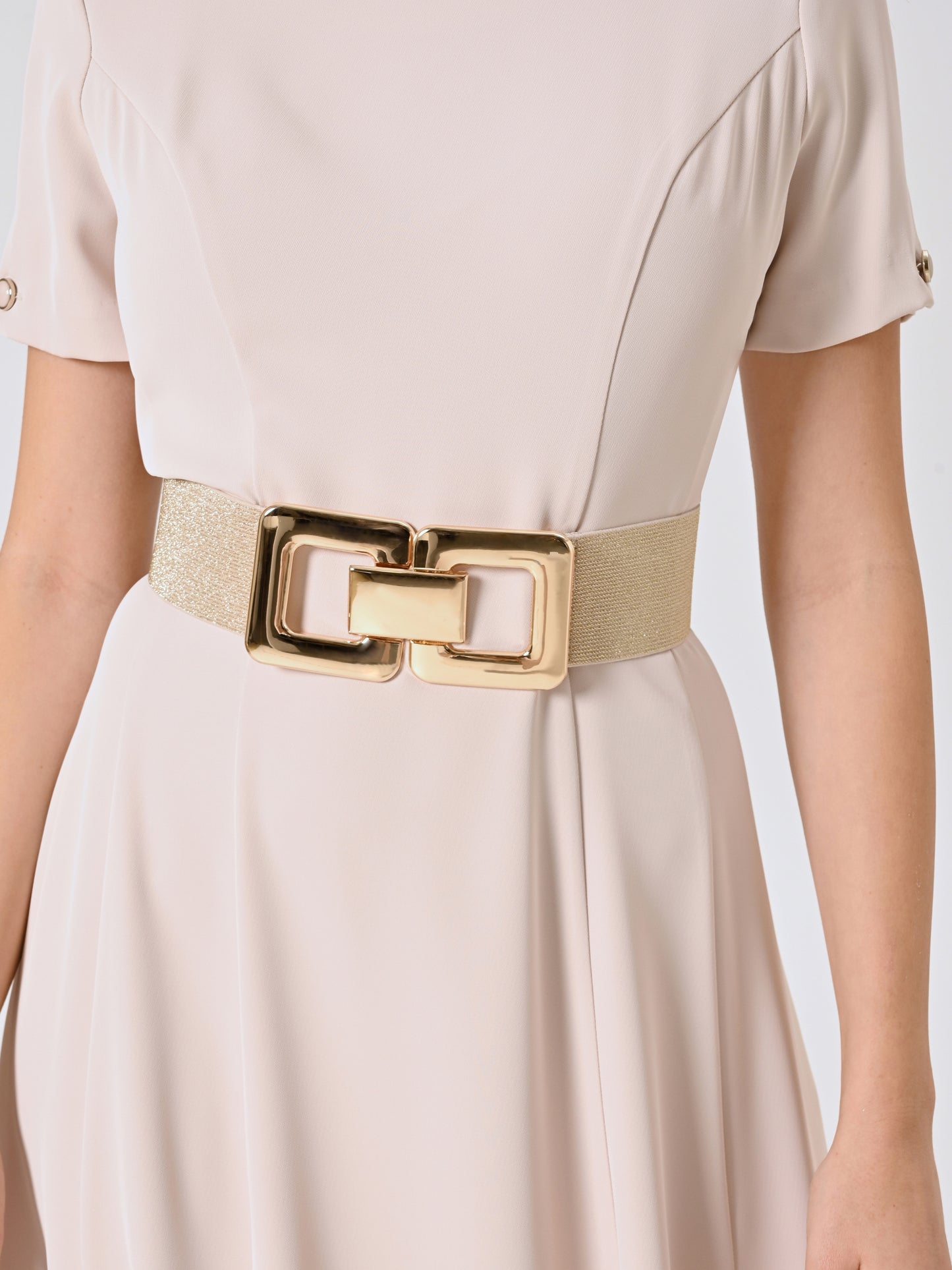 Cintura Dorata Lurex con Maxi Fibbia