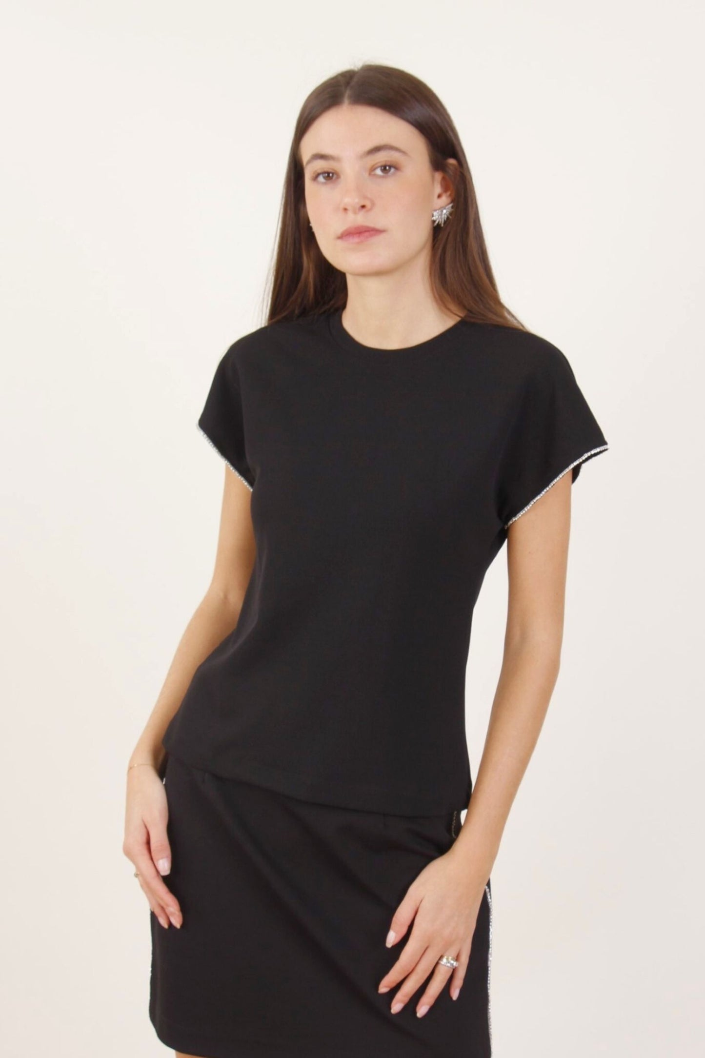 Maglia maniche ad Aletta Con Strass