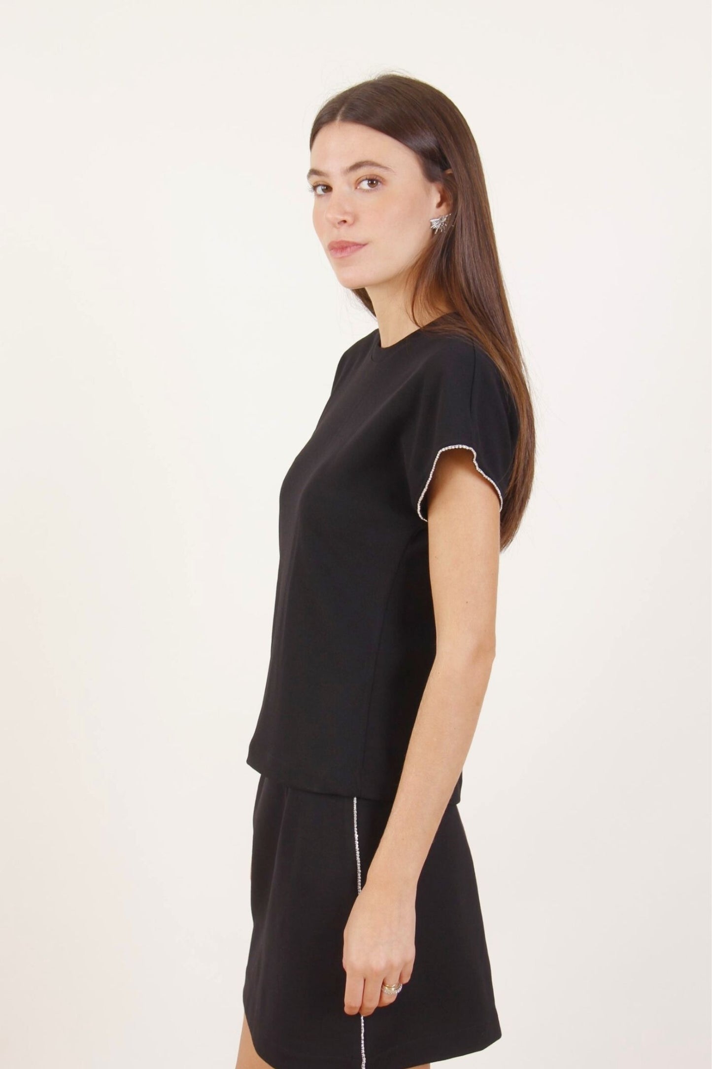 Maglia maniche ad Aletta Con Strass