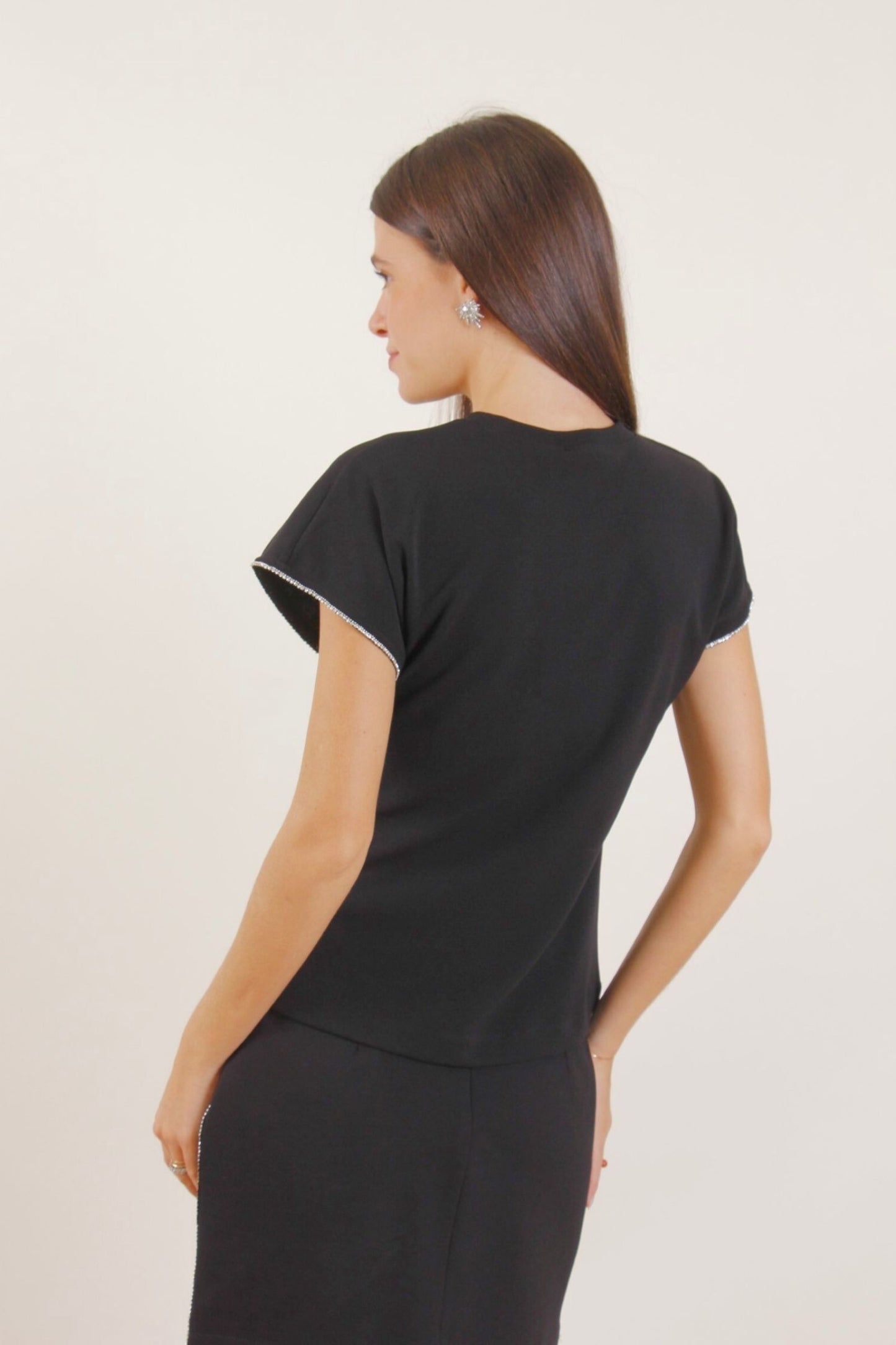 Maglia maniche ad Aletta Con Strass