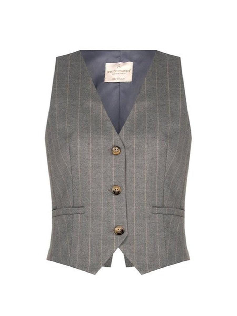 Gilet Gessato a 3 Bottoni