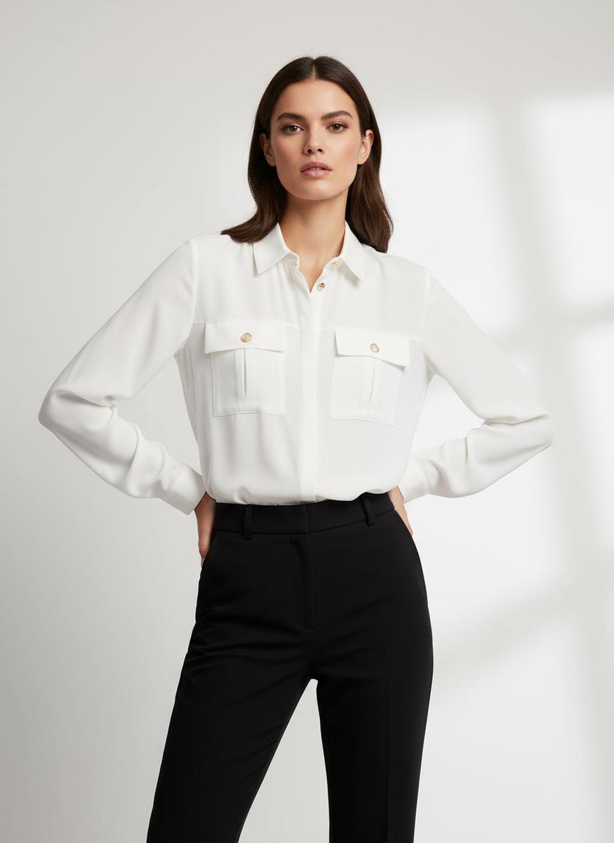 Camicia con bottoni oro