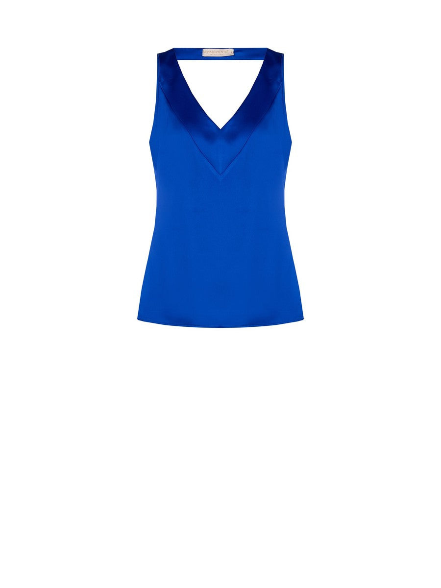 Top Doppio Scollo in Raso