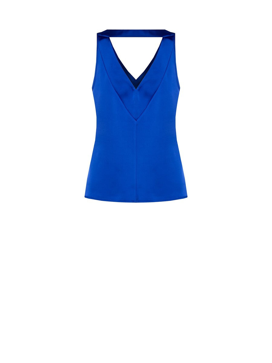 Top Doppio Scollo in Raso