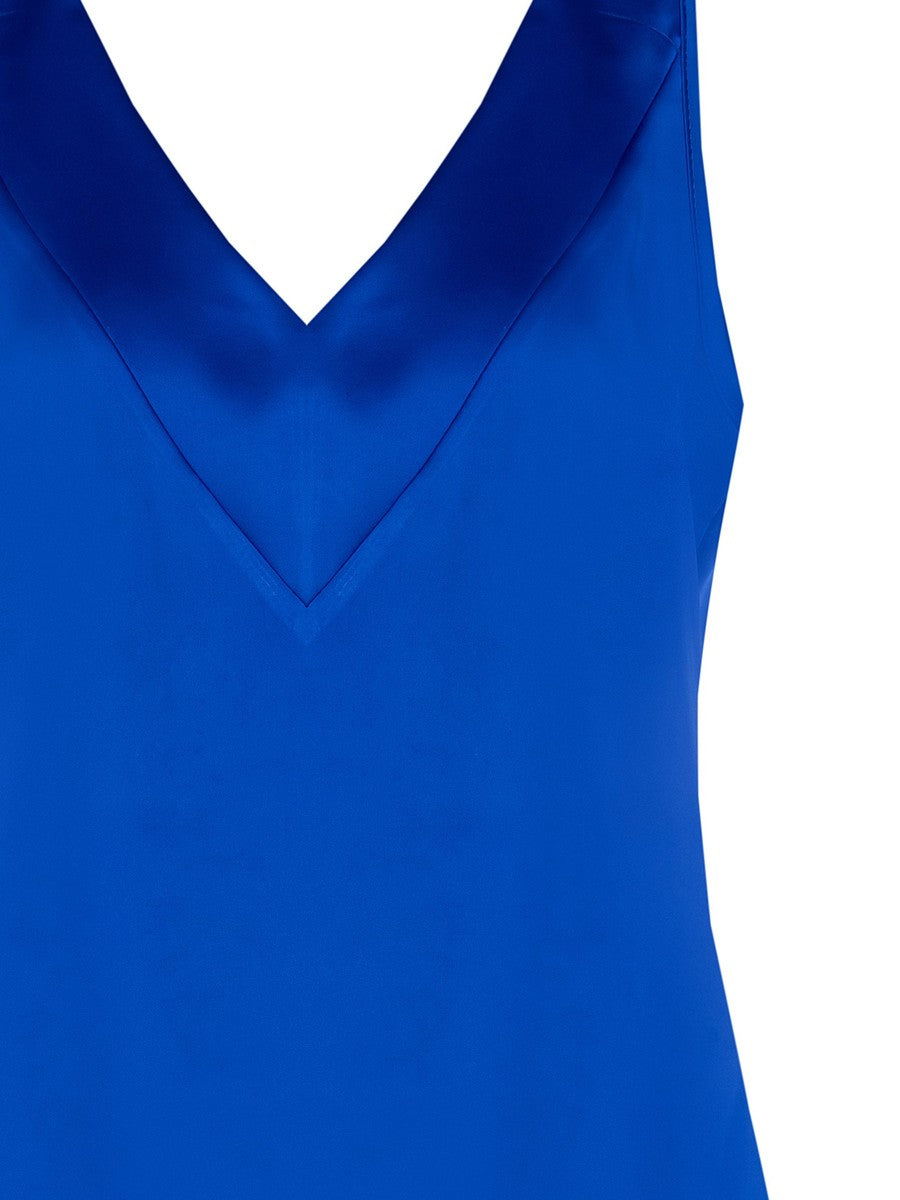 Top Doppio Scollo in Raso