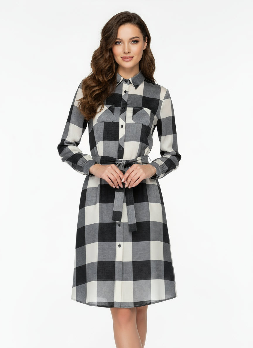 Abito Chemisier a Ruota con Mini Tasche