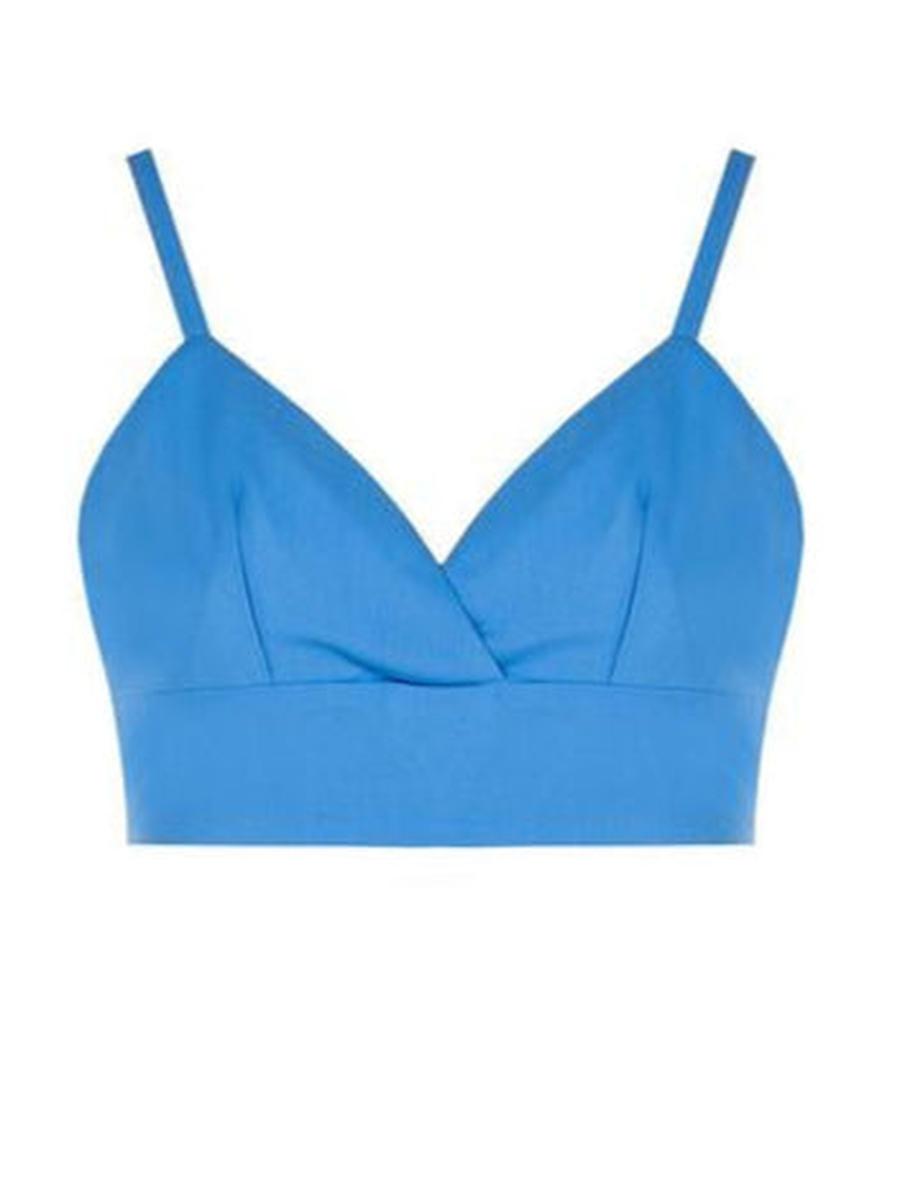 Top Bralette con Elastico Arricciato Dietro