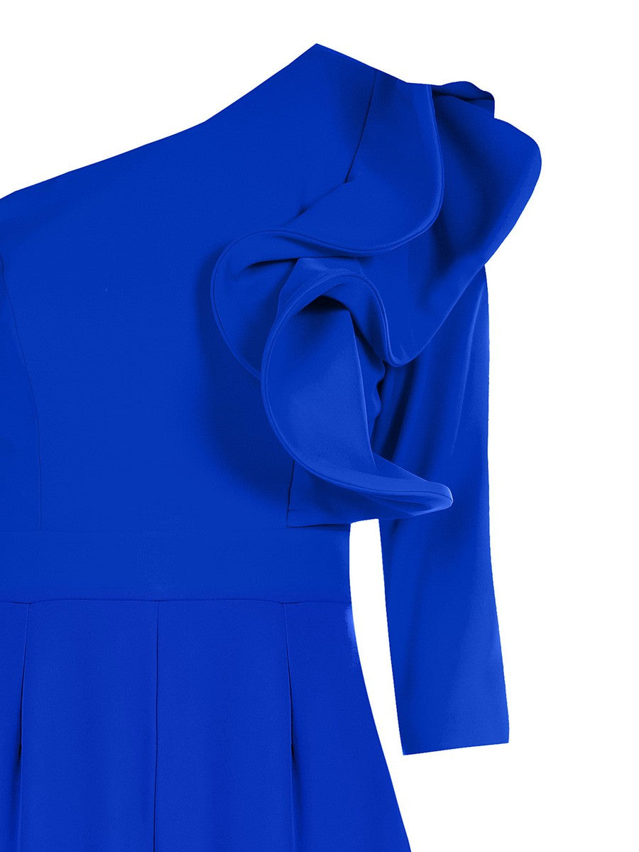 Tuta Intera Palazzo Fluida con Manica a Volant Strutturati