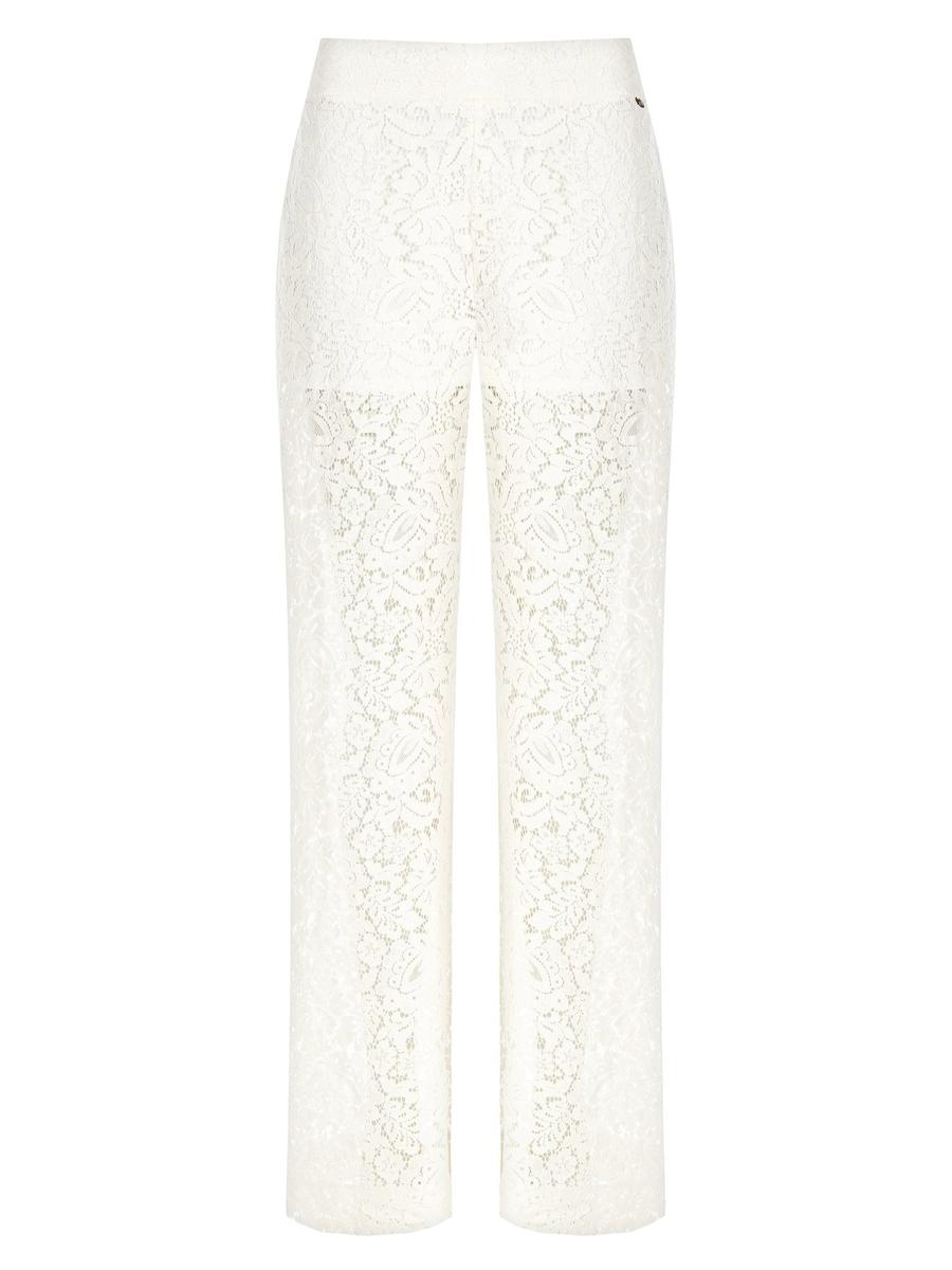 Pantaloni Palazzo in Pizzo con Elastico Dietro
