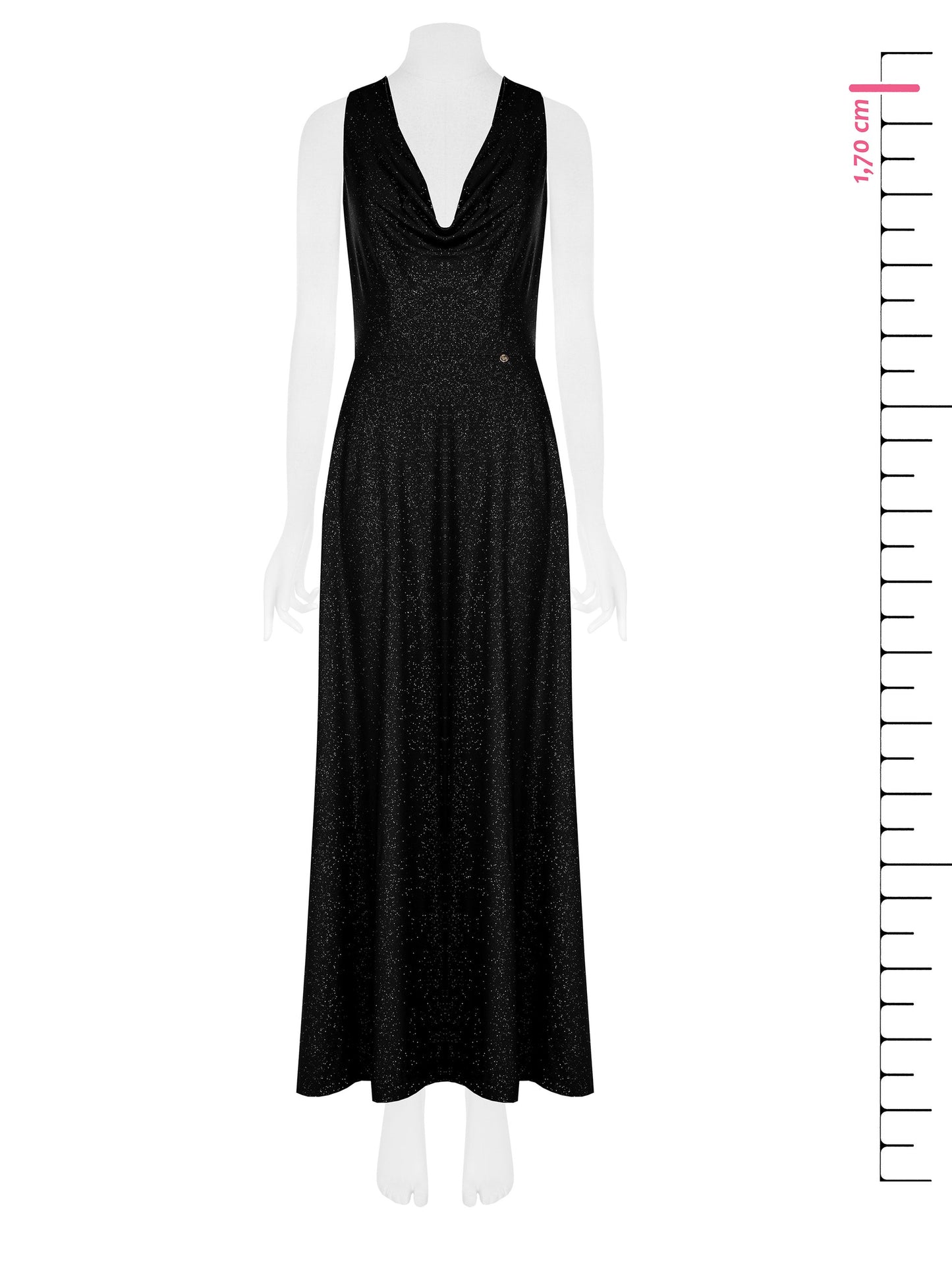 Abito Lungo Glitter con Scollo Dietro