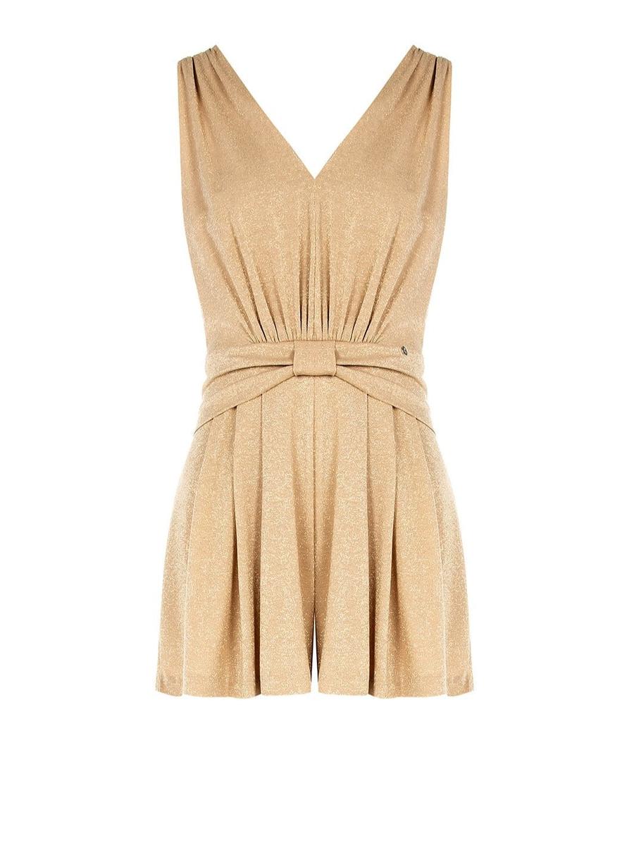 Tuta Corta in Lurex con Doppio Scollo a V