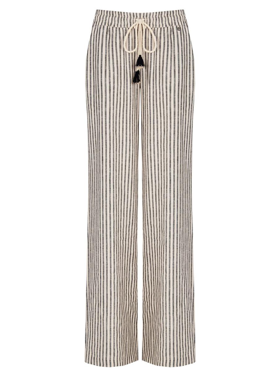 Pantaloni Palazzo in Misto Lino Tasche