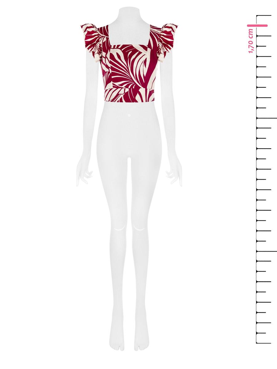 Crop Top Bustier in Cotone con Maxi Cut-Out Dietro