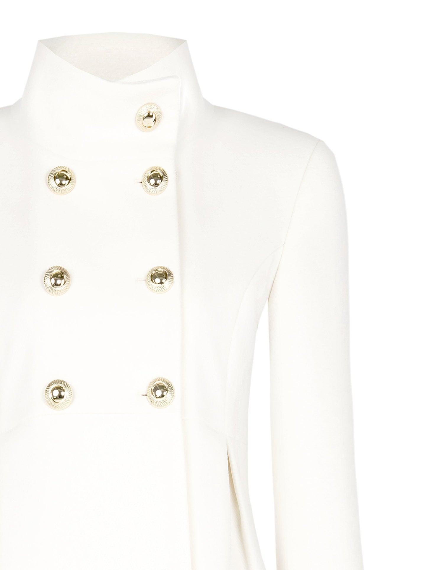 Cappotto Corto Svasato in Velour con Bottoni Oro
