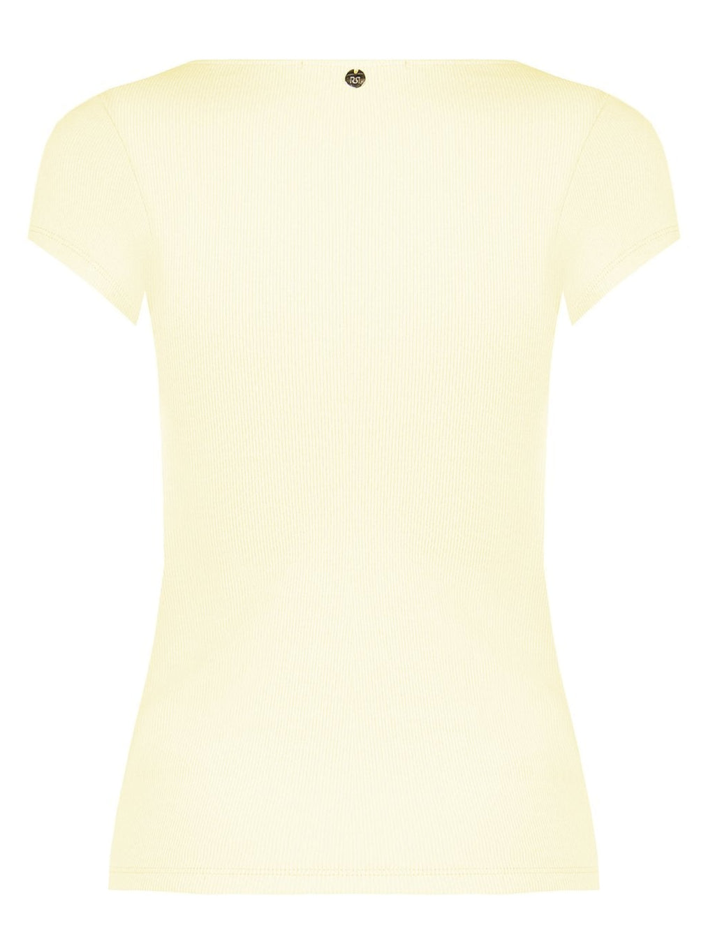 Top Aderente a Coste in Misto Cotone con Bottoni Strass