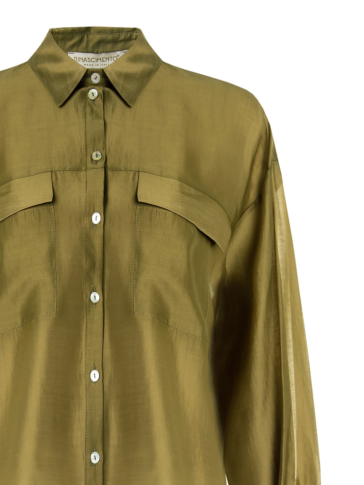 Camicia Ampia Semitrasparente con Tasche