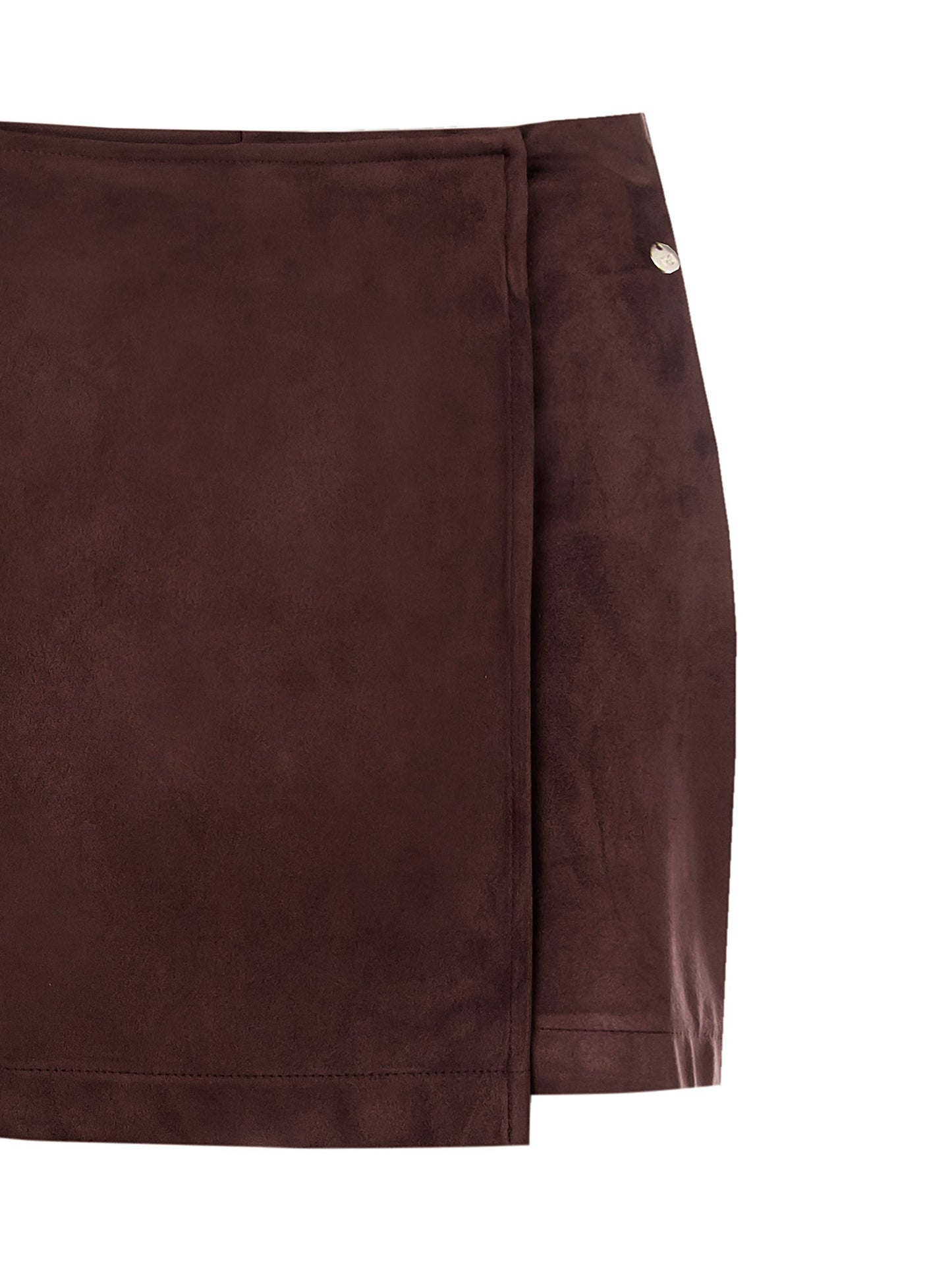 Minigonna Pantalone a Portafoglio in Simil Dainetto