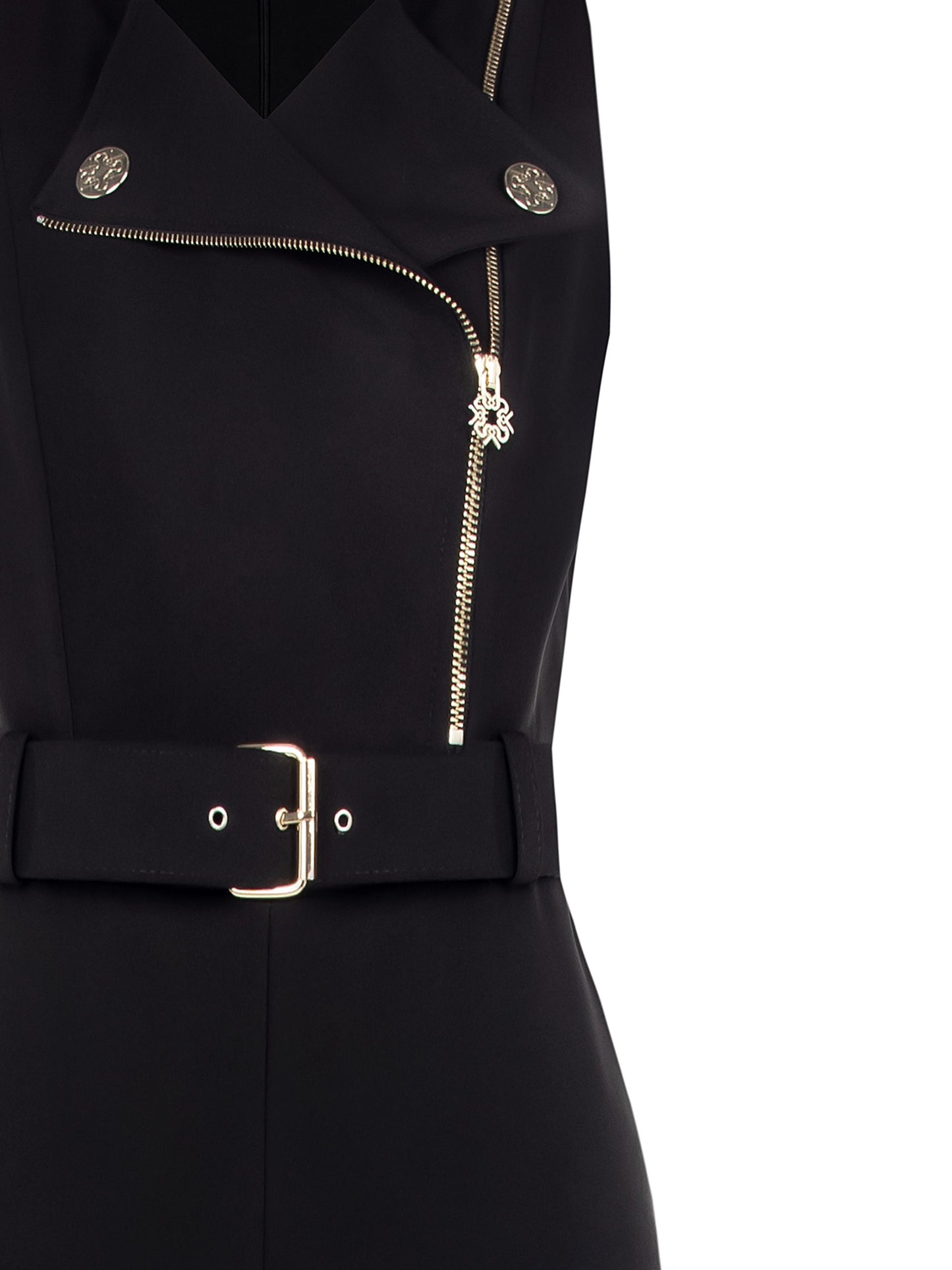 Tuta Stile Chiodo in Bi-Stretch con Cintura