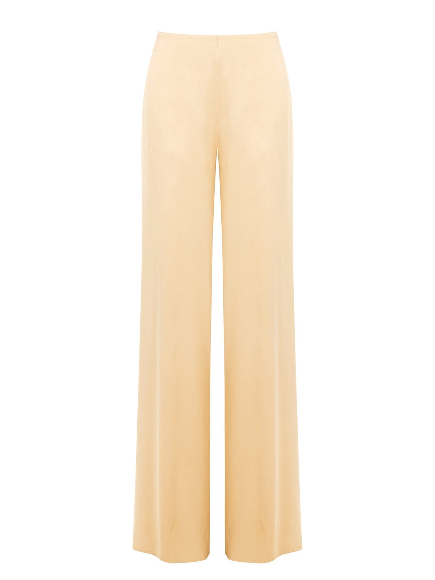 Pantaloni Palazzo in Poliviscosa con Zip Laterale