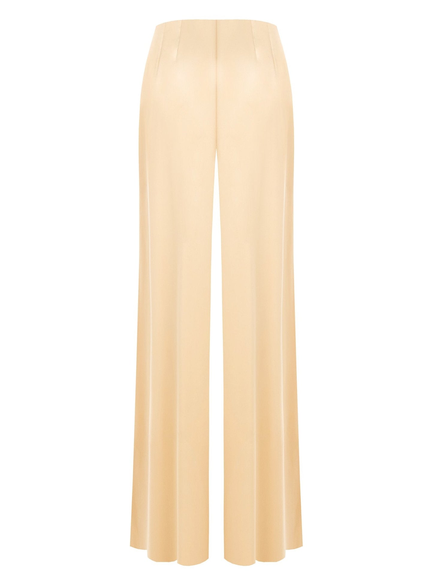 Pantaloni Palazzo in Poliviscosa con Zip Laterale