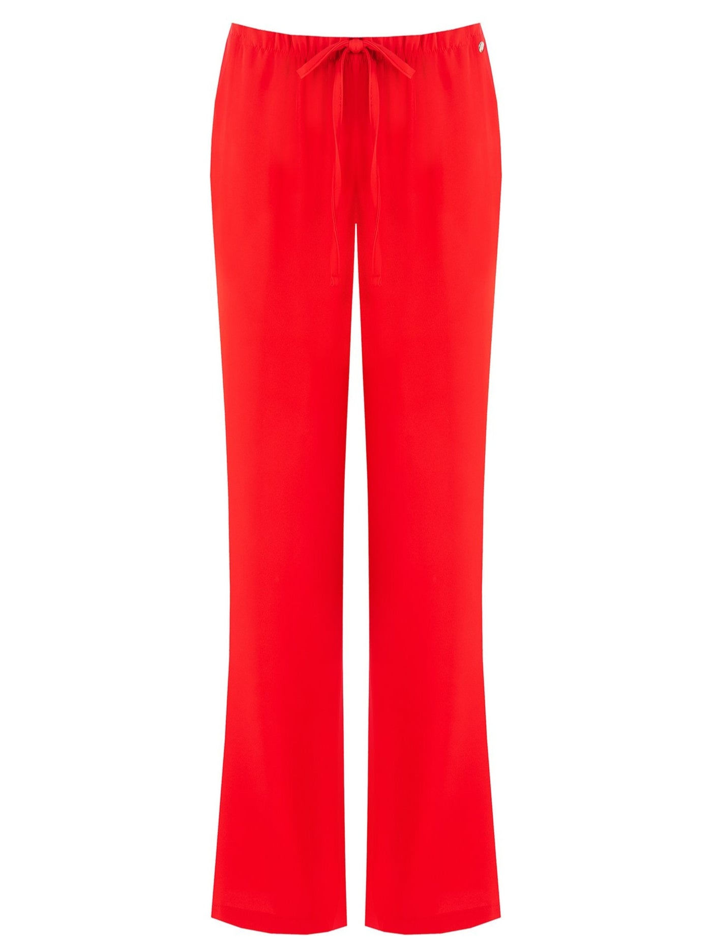 Pantaloni Palazzo in Tessuto Fluido con Coulisse in Vita