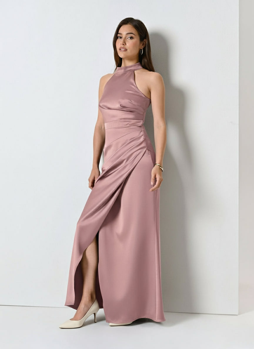 Abito Lungo con Scollo all'Americana