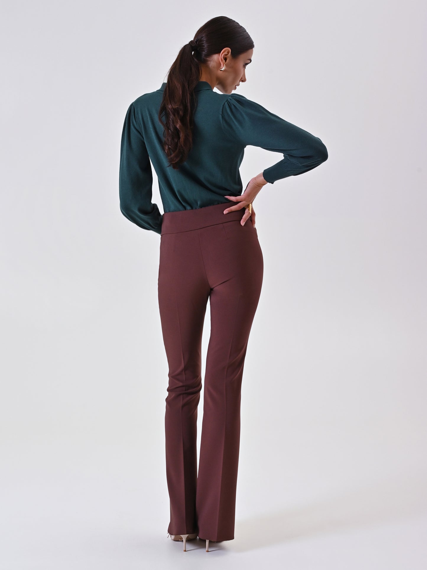 Pantaloni Flared in Tessuto Tecnico
