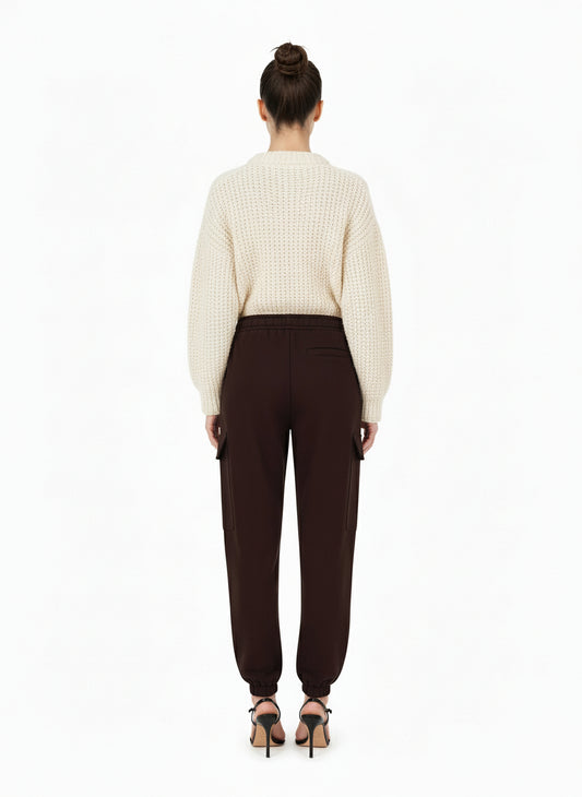 Pantaloni Jogger Cargo in Tessuto Poliviscosa