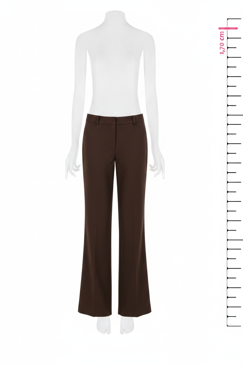 Pantaloni Dritti in Tessuto Fluido