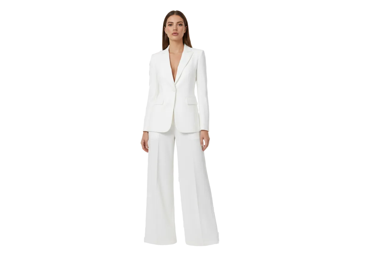 Giacca Blazer Corta in Tessuto Fluido con Bottone