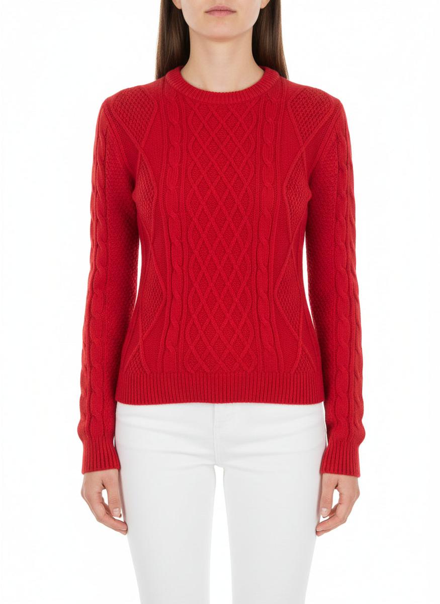 Maglione Corto a Trecce e Rombi