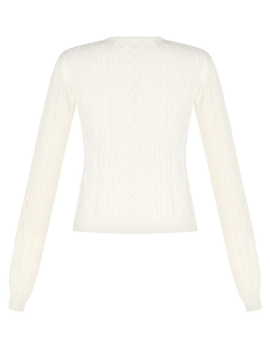 Maglione Corto a Trecce e Rombi