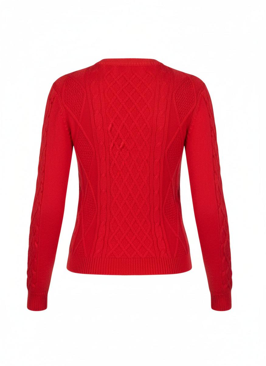 Maglione Corto a Trecce e Rombi