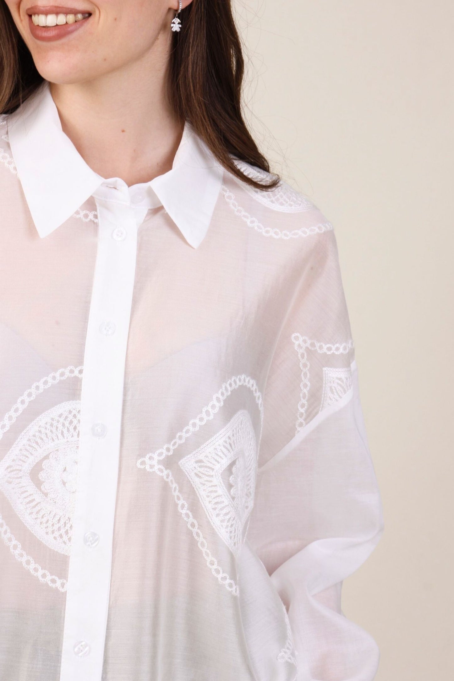 Camicia in Viscosa con Ricami