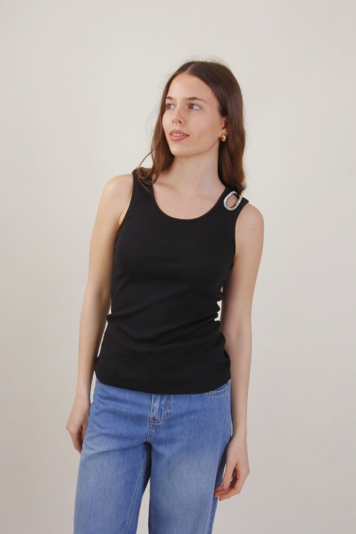 Top a Costine con spallina Gioiello