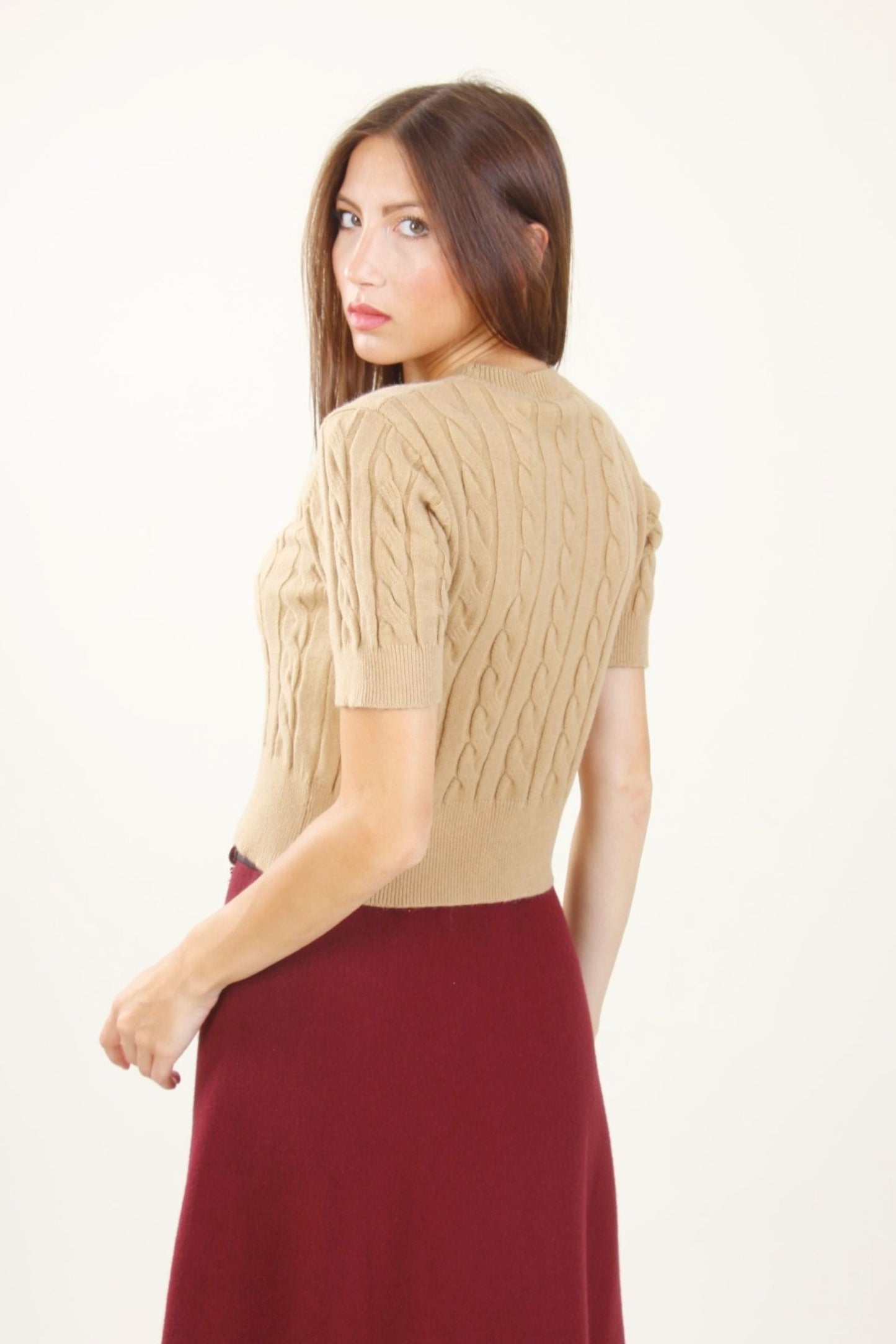 Maglia Manica Corta a Trecce