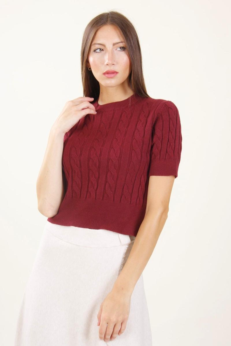 Maglia Manica Corta a Trecce