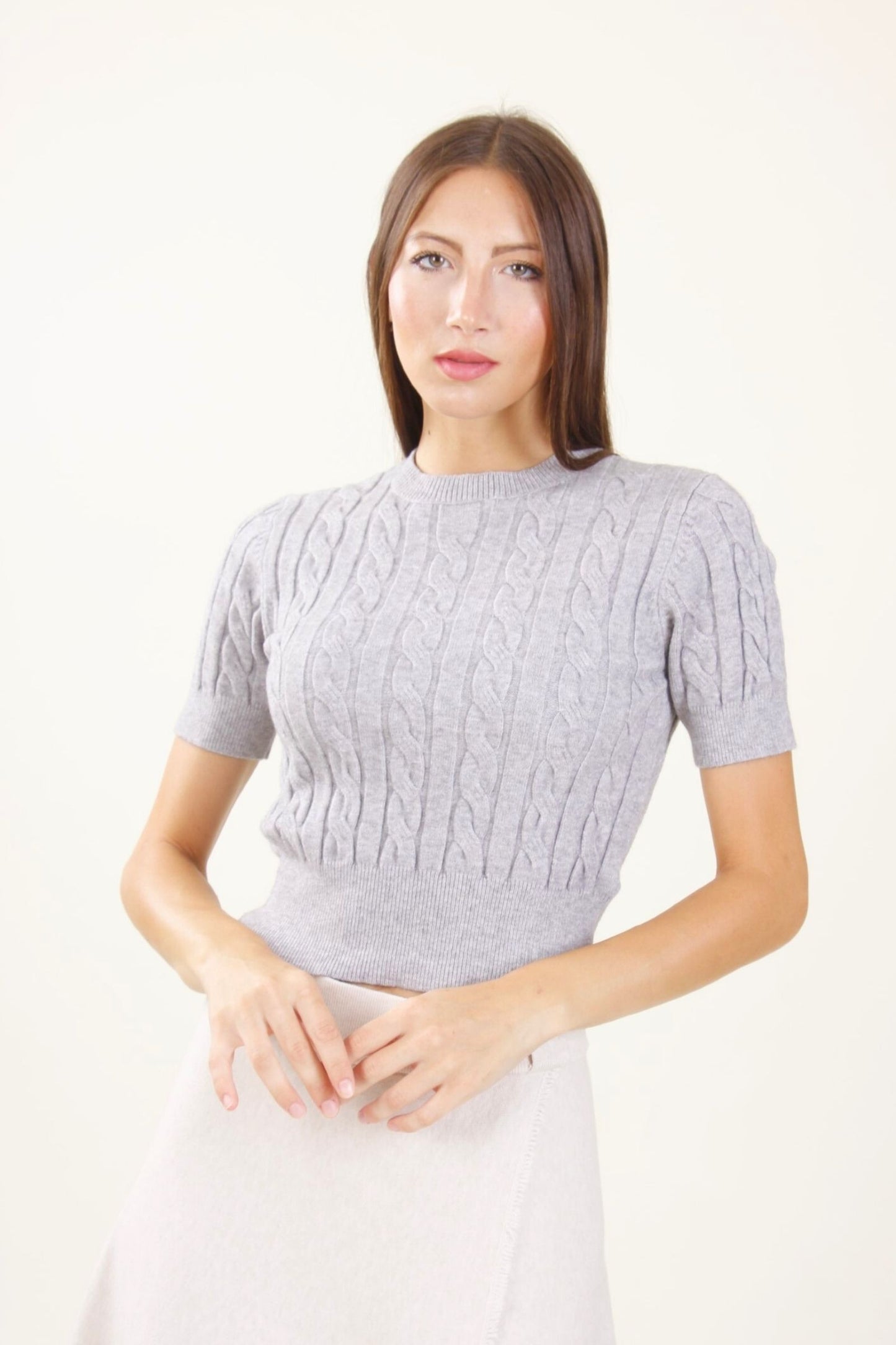 Maglia Manica Corta a Trecce