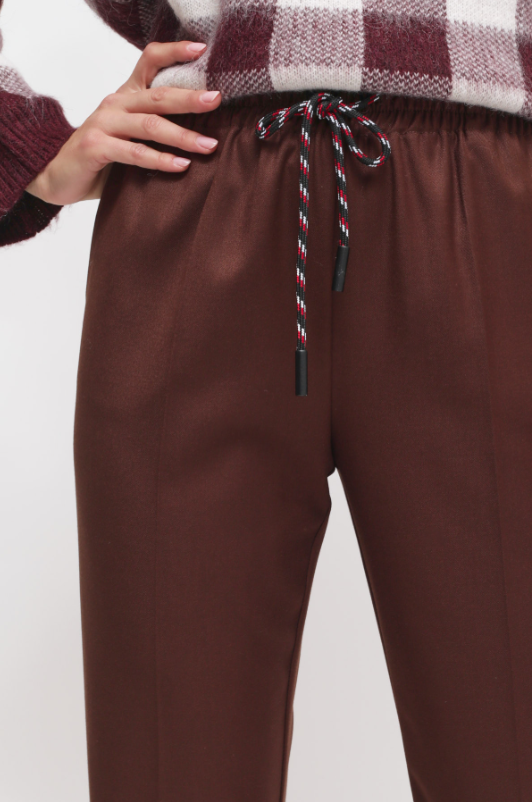 Pantalone Cropped alla caviglia con Coulisse e Risvolto