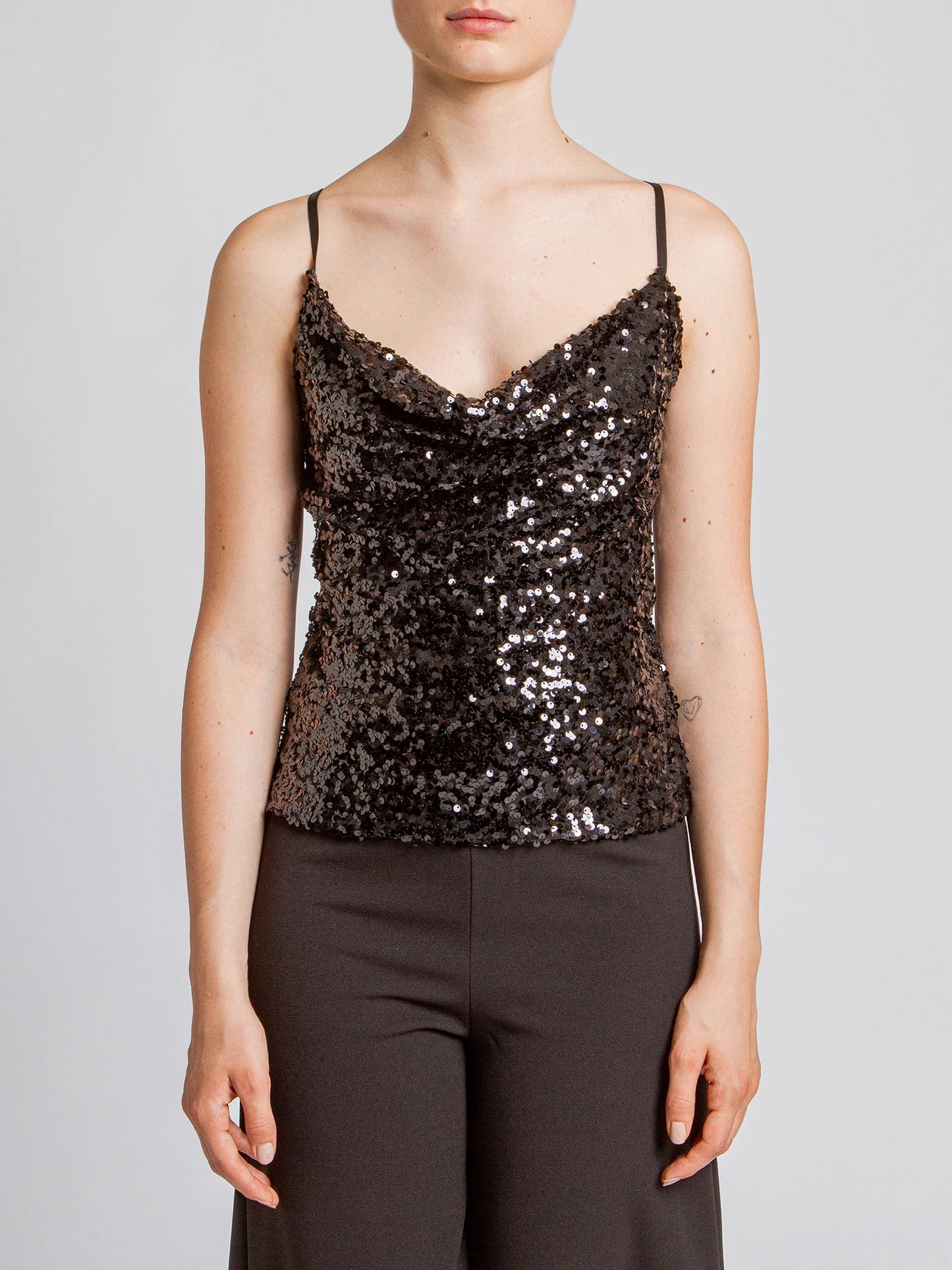 Top Bretella Full Paillettes