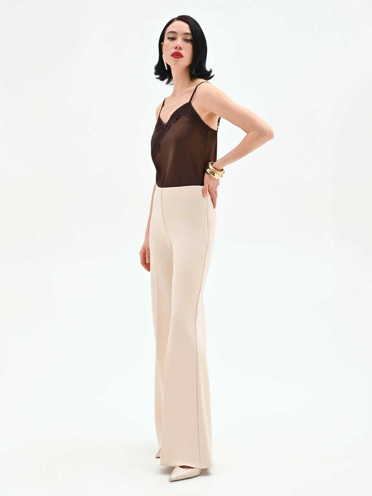 Pantalone Palazzo Scuba Crepe