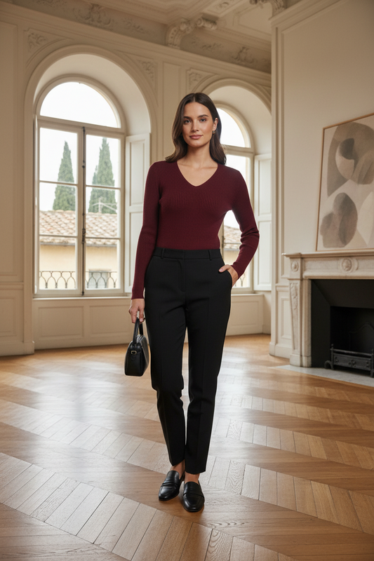 Maglia Costina scollo Punta