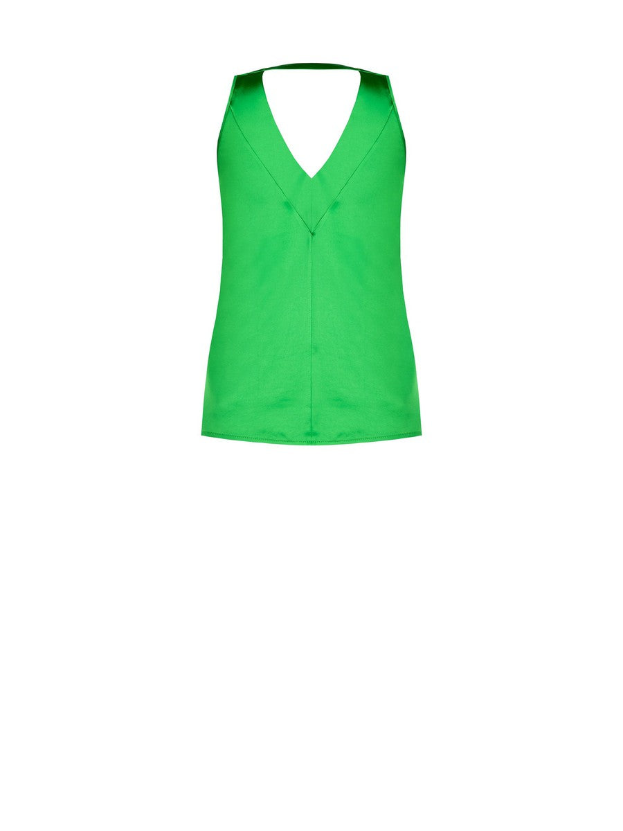 Top Doppio Scollo in Raso